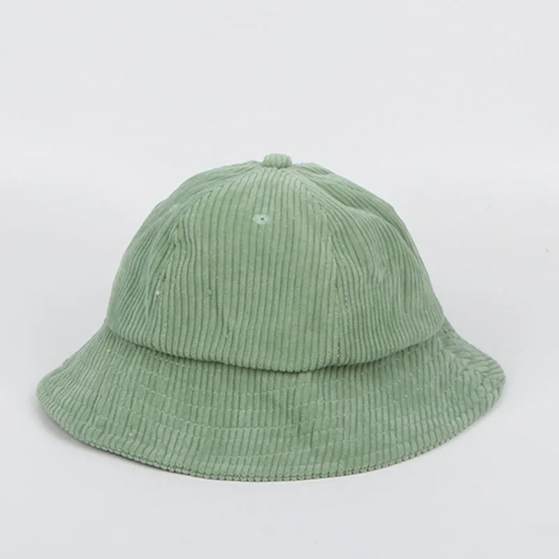 

2021 four seasons corduroy Solid color Bucket Hat Fisherman Hat outdoor travel hat Sun Cap for Children boys and girls 04
