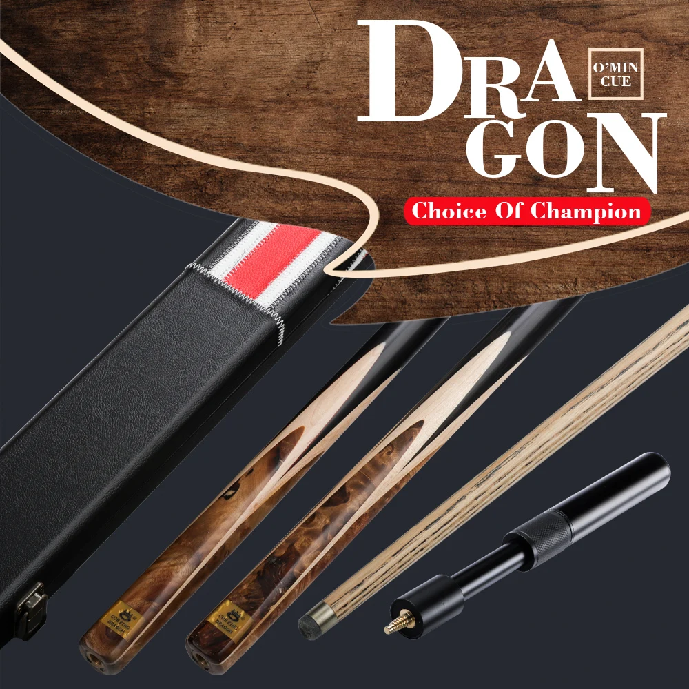 Original O'MIN DRAGON Billiard 3/4 Snooker Cue Tabby maple Butt 9.5mm Tip professional Ash shaft Black 8 Case with Extension
Original O'MIN DRAGON Billiard 3/4 Snooker Cue Tabby maple Butt 9.5mm Tip professional Ash shaft Black 8 Case with Extension