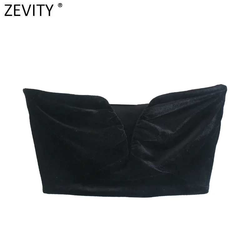 Zevity Women Chic V Neck Strappless Velvet Camis Tank Ladies Summer Pleated Design Side Zipper Short Slim Crop Tops LS9932
Zevity Women Chic V Neck Strappless Velvet Camis Tank Ladies Summer Pleated Design Side Zipper Short Slim Crop Tops LS9932