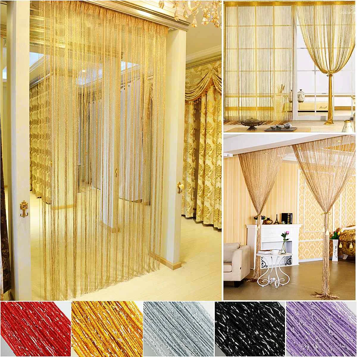 Door String Curtain 100cmX200cm Shiny Tassel Flash Line Door Window Curtain Valance Divider Decorative for Party Bedroom Wedding
Door String Curtain 100cmX200cm Shiny Tassel Flash Line Door Window Curtain Valance Divider Decorative for Party Bedroom Wedding