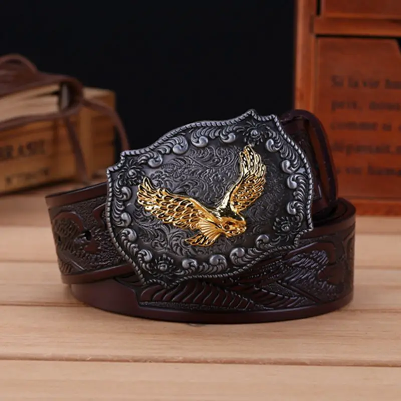 Quality Design Chinese Ethnic Style Gold Eagle Pattern Embossing Cow Shin Genuine Leather Belt for Men 3.8cm Wide
Quality Design Chinese Ethnic Style Gold Eagle Pattern Embossing Cow Shin Genuine Leather Belt for Men 3.8cm Wide