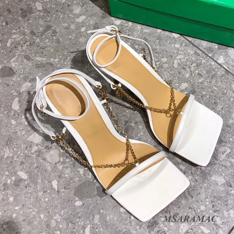 Genuine Leather Ankle Chain Thong Sandals High Heel Flip Flop Shoes Square Peep Toe Gladiator Party Shoes Women
Genuine Leather Ankle Chain Thong Sandals High Heel Flip Flop Shoes Square Peep Toe Gladiator Party Shoes Women