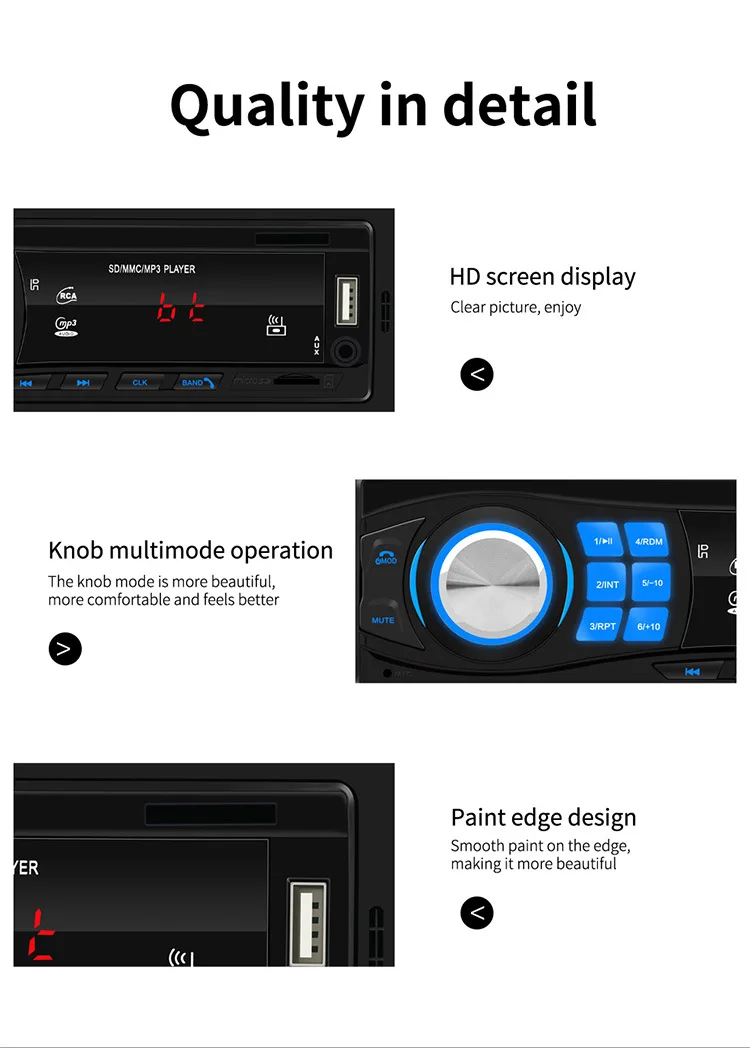 Upgrade Pioneer Edition Car Radio Bluetooth Handsfree Support USB/SD MMC Port 12V Car Stereo FM Radio MP3 Audio Player
Upgrade Pioneer Edition Car Radio Bluetooth Handsfree Support USB/SD MMC Port 12V Car Stereo FM Radio MP3 Audio Player