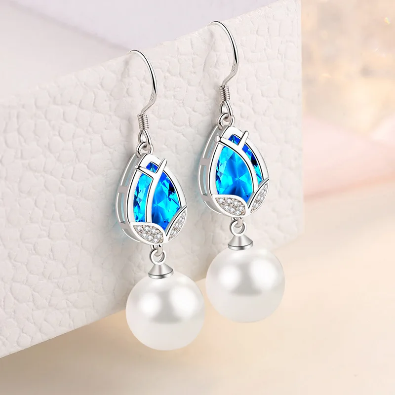S925 Sterling Silver Pearl Earrings Geometric Tulip Crystal Earrings For Women Jewelry Long Drop Earrings Diamonds Ear studs
S925 Sterling Silver Pearl Earrings Geometric Tulip Crystal Earrings For Women Jewelry Long Drop Earrings Diamonds Ear studs