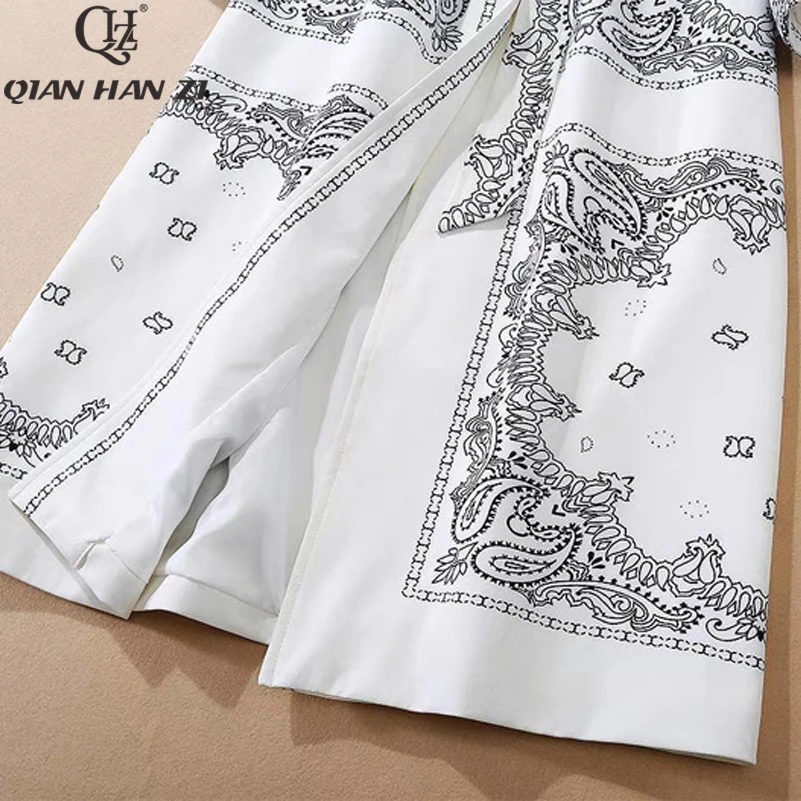 Qian Han Zi designer fashion runway trench coat Women's long-sleeved floral print casual belt slim long coat Overcoat
Qian Han Zi designer fashion runway trench coat Women's long-sleeved floral print casual belt slim long coat Overcoat