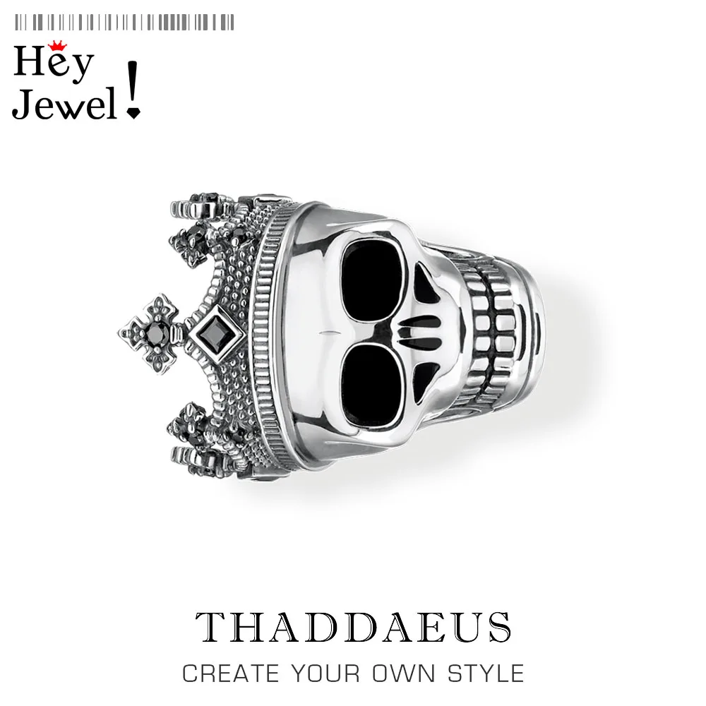 

Crown Skull King Bead for Europe Big Hole Luxury Accessories 925 Sterling Silver Rebel Street Charm For Jewelry Making Women Men