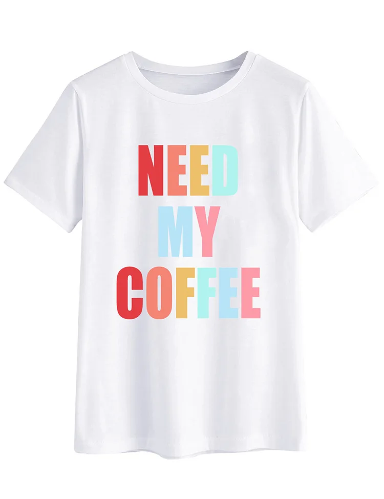 Женский хипстер NEED MY COFFEE топ с вырезом лодочкой и коротким рукавом Повседневная