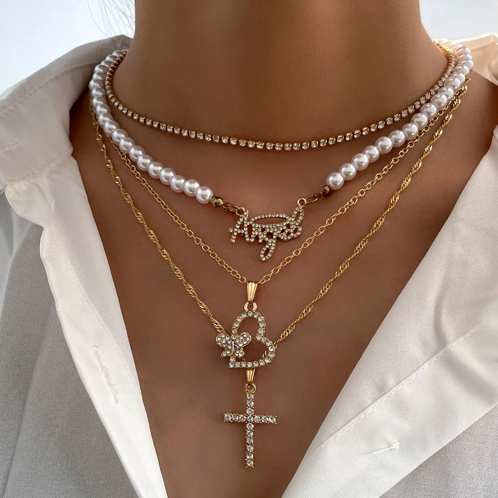 2021 Fashion Multilayer Crystal Cross Heart Tennis Chain Necklaces For Women Butterfly Letter Pearl Beaded Necklace Jewelry Gift
2021 Fashion Multilayer Crystal Cross Heart Tennis Chain Necklaces For Women Butterfly Letter Pearl Beaded Necklace Jewelry Gift