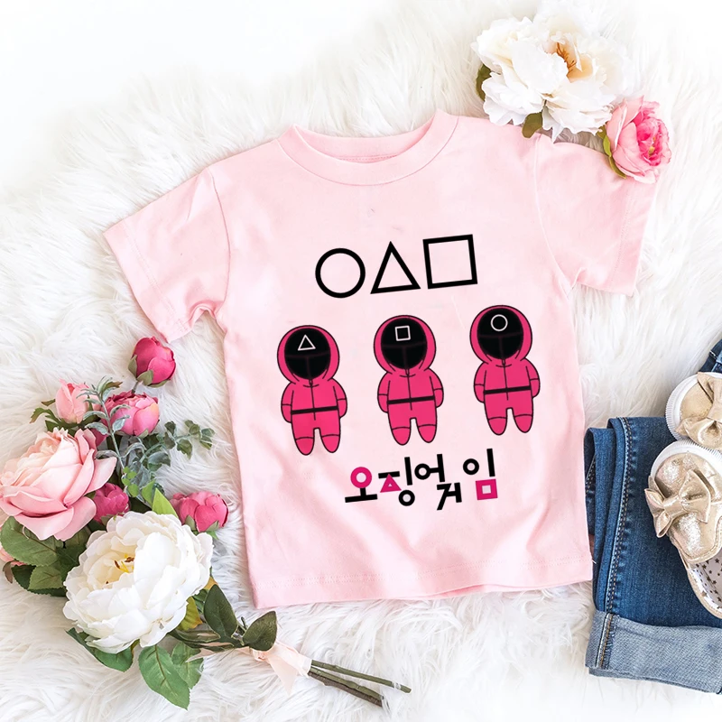 Kids Girl T Shirt Summer Baby Squid Game Tshirt Tops Toddler Tees Clothes Children Clothing T-shirts Short Sleeve Casual Wear.
Kids Girl T Shirt Summer Baby Squid Game Tshirt Tops Toddler Tees Clothes Children Clothing T-shirts Short Sleeve Casual Wear.