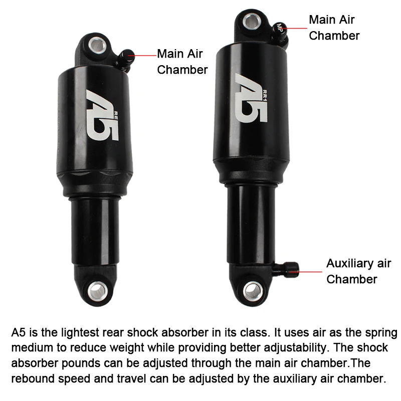 Амортизатор задний для горного велосипеда A5 RE/RR1 125/150/165/190 мм|Задние амортизаторы|