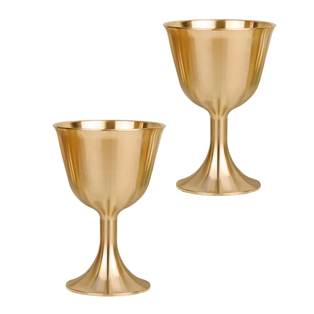 2pcs Decorative Brass Chalice Cup Luxury Table Cup Goblet Auspicious Adornment
2pcs Decorative Brass Chalice Cup Luxury Table Cup Goblet Auspicious Adornment