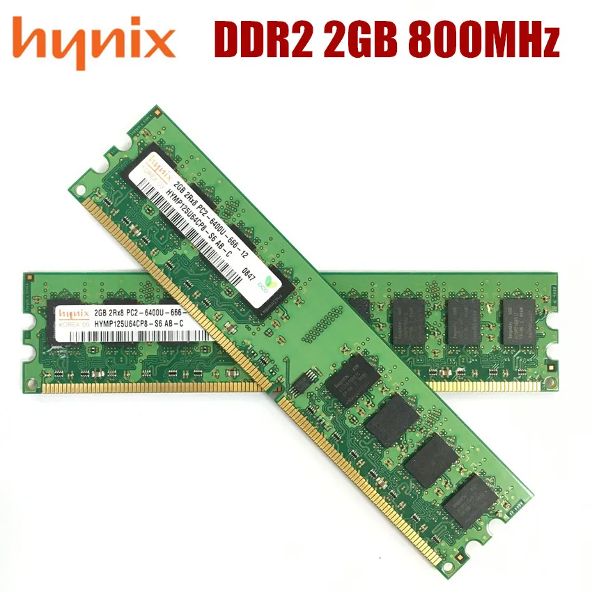Оперативная память для компьютера Hynix чипсет DDR2 4 Гб 2 1 ГБ PC2 5300U 6400U 667 800 МГц |