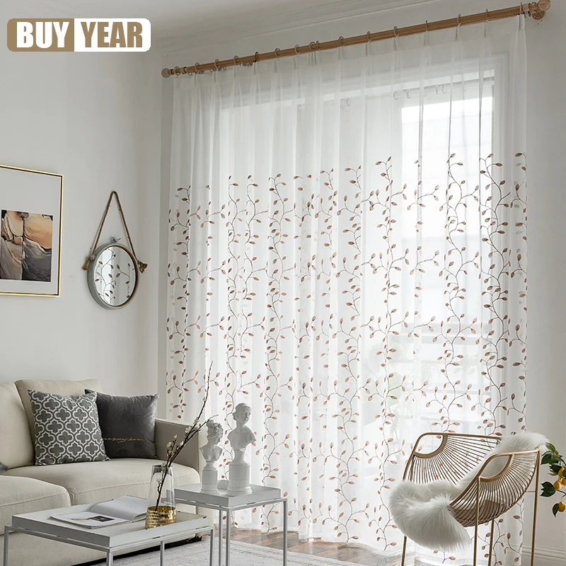 Embroidered Sheer Curtains For Living room Tulle Curtain for Bedroom Window Kitchen Screening Voile Curtains Drapes Customed
Embroidered Sheer Curtains For Living room Tulle Curtain for Bedroom Window Kitchen Screening Voile Curtains Drapes Customed