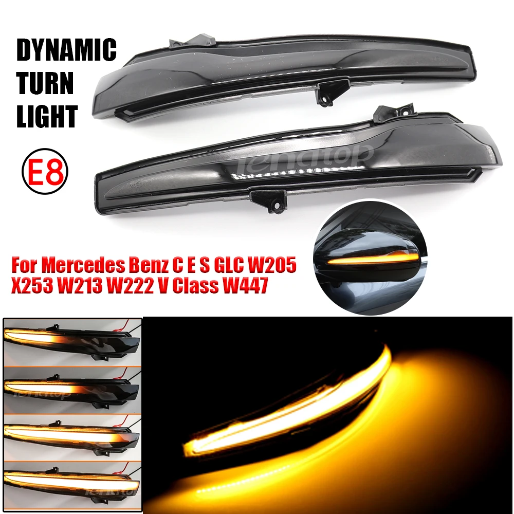 Dynamic LED Turn Signal Lights For Mercedes Benz C E S GLC W205 X253 W213 W222 V Class W447 Rear Mirror Indicagtor Amber 
Dynamic LED Turn Signal Lights For Mercedes Benz C E S GLC W205 X253 W213 W222 V Class W447 Rear Mirror Indicagtor Amber