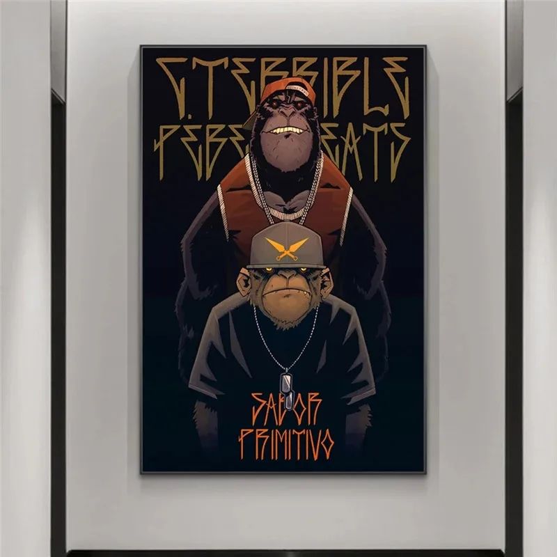 Hip Hop Funny Cartoon Animal Monkey Poster and Print Canvas Painting on The Wall Living Room Decorative Art Picture 
Hip Hop Funny Cartoon Animal Monkey Poster and Print Canvas Painting on The Wall Living Room Decorative Art Picture