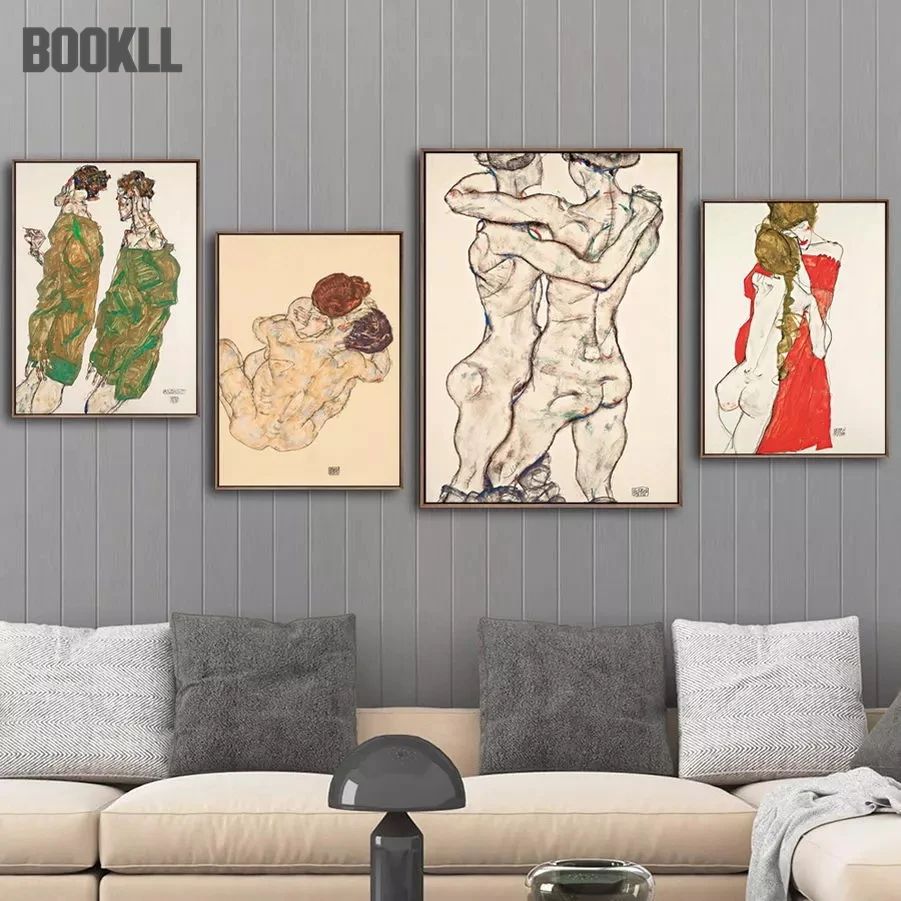 

Home Decoration Print Canvas Wall Art Picture Poster Paintings Oil Unframed Drawings Egon Schiele Madre E Figlia