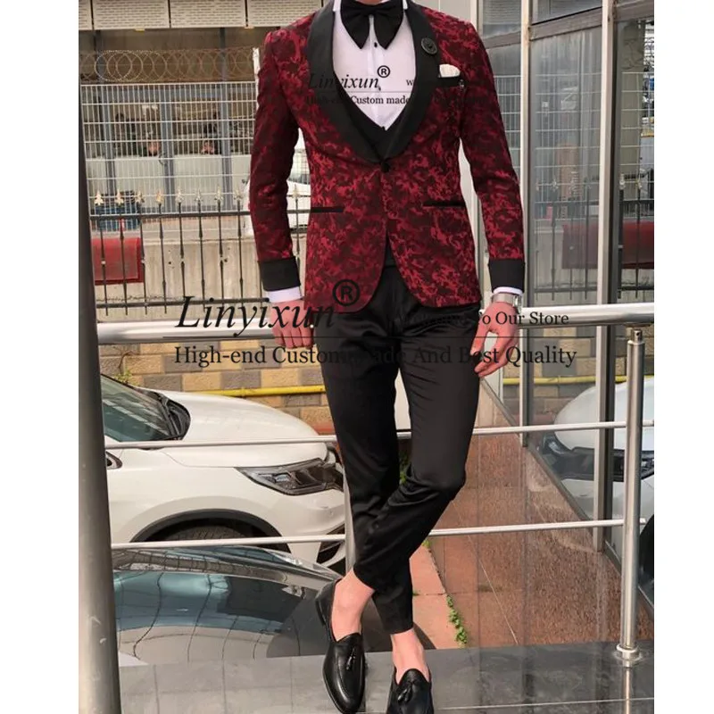 Lace Slim Fit Wedding Suits for Men Groom Suits 3 Pieces Shawl Lapel Groomsmen Suits Wedding Tuxedos Jacket+Pants+Vest
Lace Slim Fit Wedding Suits for Men Groom Suits 3 Pieces Shawl Lapel Groomsmen Suits Wedding Tuxedos Jacket+Pants+Vest