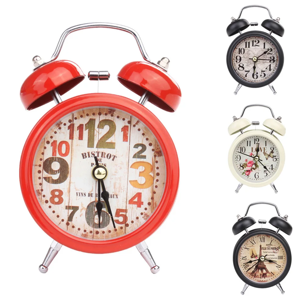 European retro metal ringing alarm clock Bedroom set with light alarm clock Creative metal alarm clock
European retro metal ringing alarm clock Bedroom set with light alarm clock Creative metal alarm clock