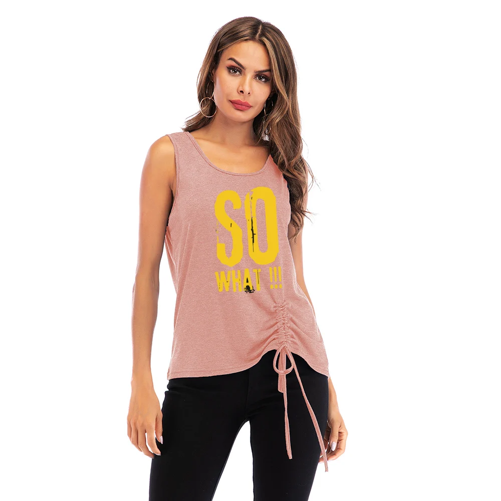 New Summer SO WHAT!!! Letter High Quality T Shirt Fashion Print Crew Neck Sleeveless Clothing Simple Breathable Women Tank Top
New Summer SO WHAT!!! Letter High Quality T Shirt Fashion Print Crew Neck Sleeveless Clothing Simple Breathable Women Tank Top