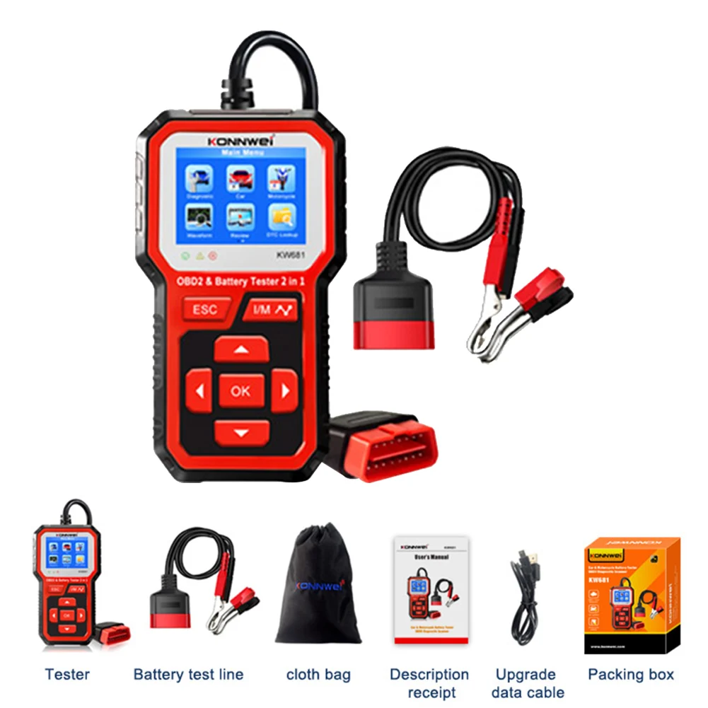 OBD2 Scanner Auto Diagnostic Scanner KONNWEI KW681 Full Function Car Diagnosis Car Scanner Universal OBD Engine Code Reader
OBD2 Scanner Auto Diagnostic Scanner KONNWEI KW681 Full Function Car Diagnosis Car Scanner Universal OBD Engine Code Reader