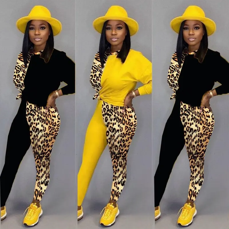 Leopard Splice 2 Piece Set Women Tracksuit 2020 Festival Clothing Top Pants Sweat Suits Two Piece Outfits Matching Sets
Leopard Splice 2 Piece Set Women Tracksuit 2020 Festival Clothing Top Pants Sweat Suits Two Piece Outfits Matching Sets