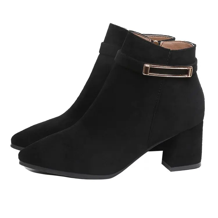 2019 autumn and winter new pointed thick with wild side zipper Korean version of Martin boots women
2019 autumn and winter new pointed thick with wild side zipper Korean version of Martin boots women