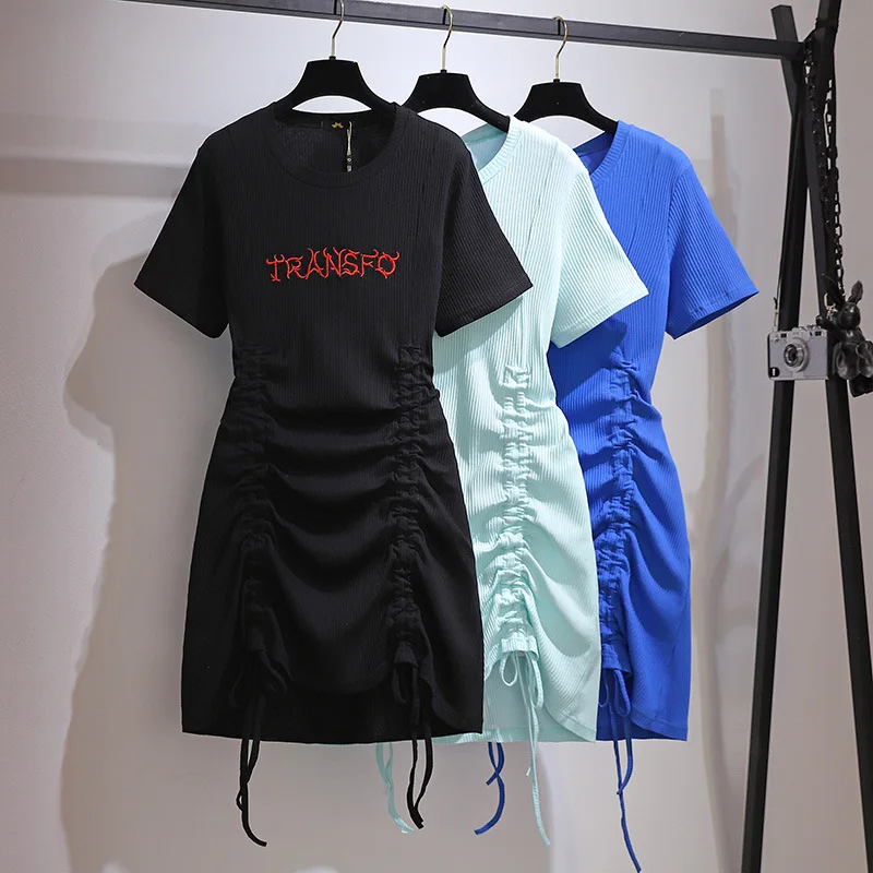 Letter Embroidery Ruched Drawstring Bodycon Dress Women Sexy Short Sleeve Dress Ladies Solid Skinny Elegant Dress Plus Size 6xl
Letter Embroidery Ruched Drawstring Bodycon Dress Women Sexy Short Sleeve Dress Ladies Solid Skinny Elegant Dress Plus Size 6xl