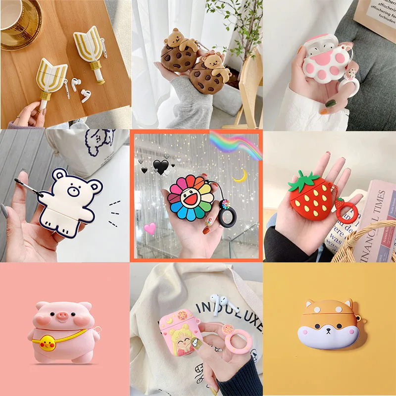 3D Cartoon Cute Silicone Earphone Case For Airpods Pro Headphone Cover For Apple Air Pods Pro 1 / 2 / 3 Wireless Headphone Bags
3D Cartoon Cute Silicone Earphone Case For Airpods Pro Headphone Cover For Apple Air Pods Pro 1 / 2 / 3 Wireless Headphone Bags