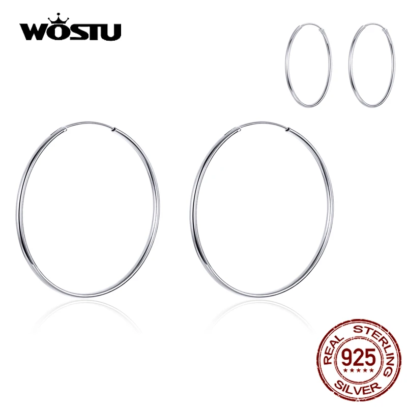 WOSTU Hot Sale 925 Sterling Silver Big Circle Hoops Earrings Simple Round Stud Earrings For Women Fashion Party Silver Jewelry
WOSTU Hot Sale 925 Sterling Silver Big Circle Hoops Earrings Simple Round Stud Earrings For Women Fashion Party Silver Jewelry