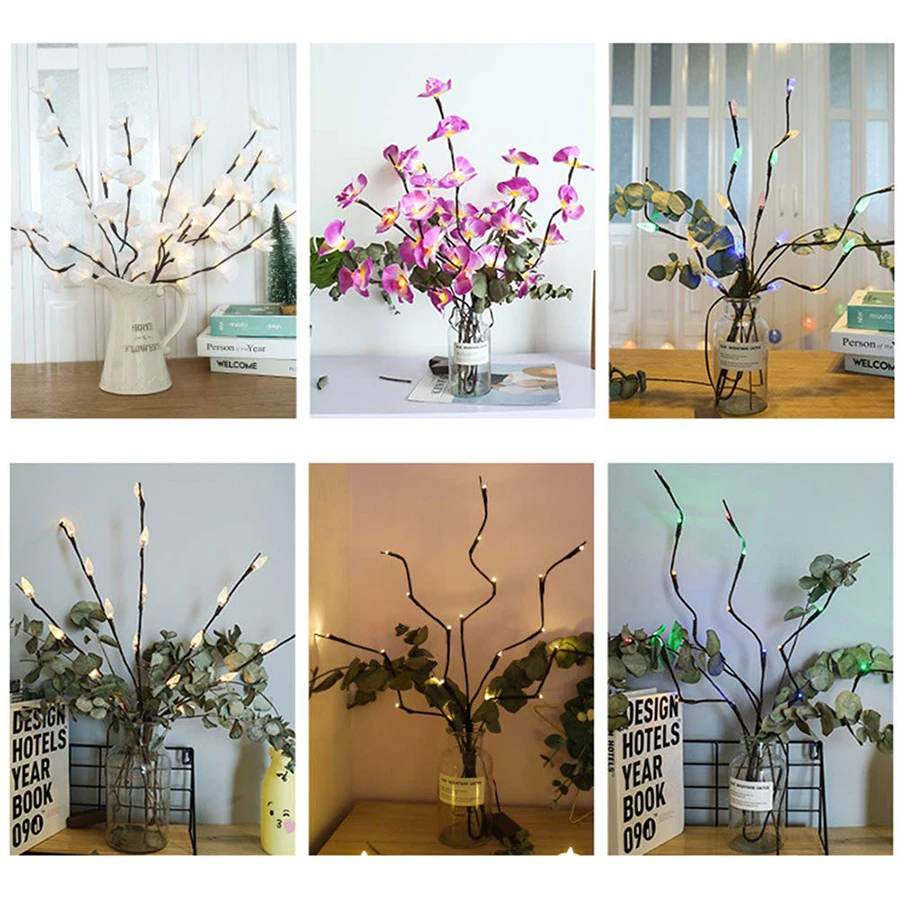 Battery Powered 20 LED Simulation Orchid Branch Light Vase Filler Flower Willow Branch Lights Christmas Holiday Decorative Light
Battery Powered 20 LED Simulation Orchid Branch Light Vase Filler Flower Willow Branch Lights Christmas Holiday Decorative Light