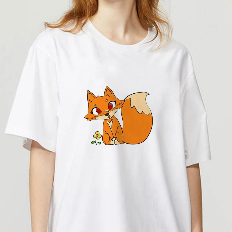 Cute Fox Cartoon Printed Ladies T-shirt O-Neck Harajuku Graphic T-shirt Short Sleeve Summer TShirt Top Fun Tee T-shirt Women
Cute Fox Cartoon Printed Ladies T-shirt O-Neck Harajuku Graphic T-shirt Short Sleeve Summer TShirt Top Fun Tee T-shirt Women