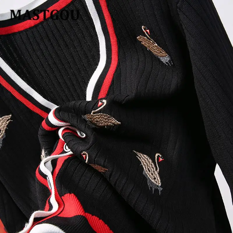 MASTGOU Women Vintage Knit Cardigan With Embroidery Long Sleeves V-neck Ribbed Trims Cardigan Female Elegant Sweater Outerwear
MASTGOU Women Vintage Knit Cardigan With Embroidery Long Sleeves V-neck Ribbed Trims Cardigan Female Elegant Sweater Outerwear