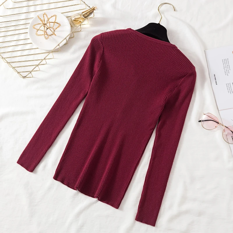 Women Plus Size Knitted Basic Sweaters Autumn Winter Slim Sweater Fashion Button V Neck Ladies Solid Color Elasticity Pullovers
Women Plus Size Knitted Basic Sweaters Autumn Winter Slim Sweater Fashion Button V Neck Ladies Solid Color Elasticity Pullovers