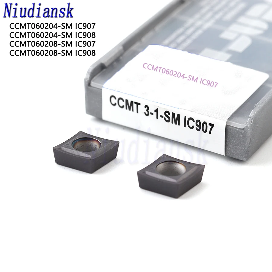 10 шт. лезвия для ножей CCMT060204 SM IC907 IC908 карбидные вставки токарный инструмент