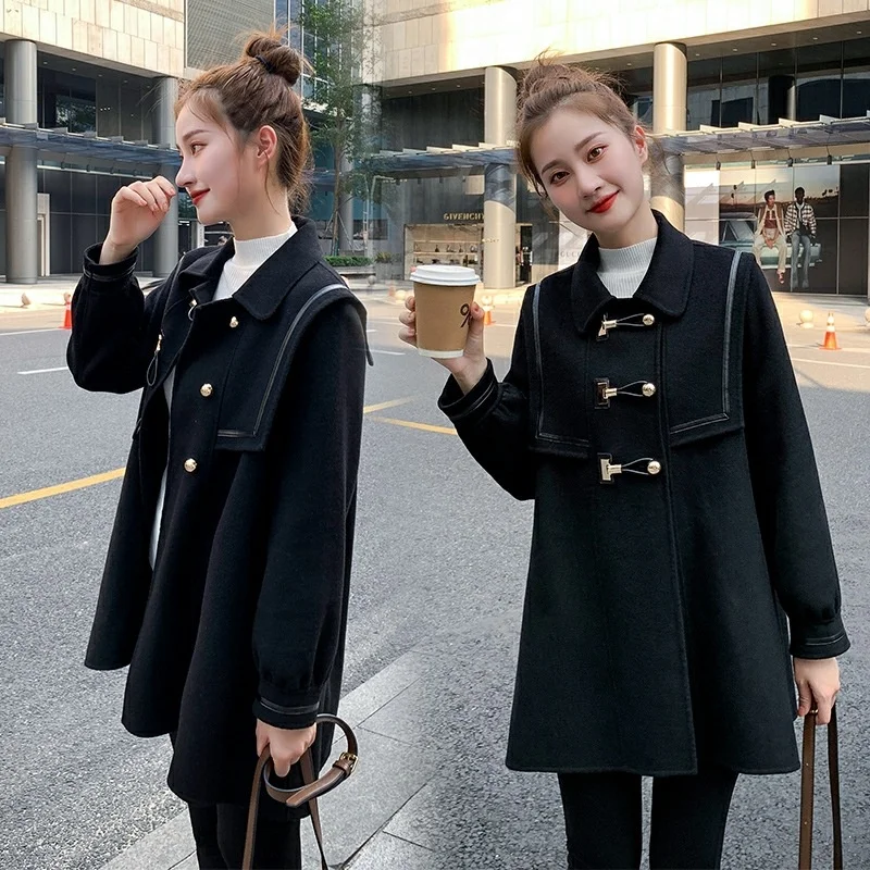 Navy style double faced cashmere coat women's medium long 2021 new Korean loose small wool coat
Navy style double faced cashmere coat women's medium long 2021 new Korean loose small wool coat