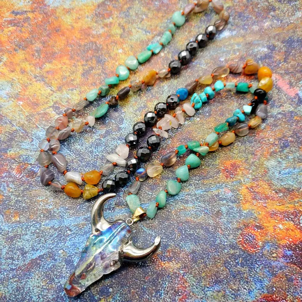 Женское Ожерелье с бусинами из натуральных камней 
Женское Ожерелье с бусинами из натуральных камней