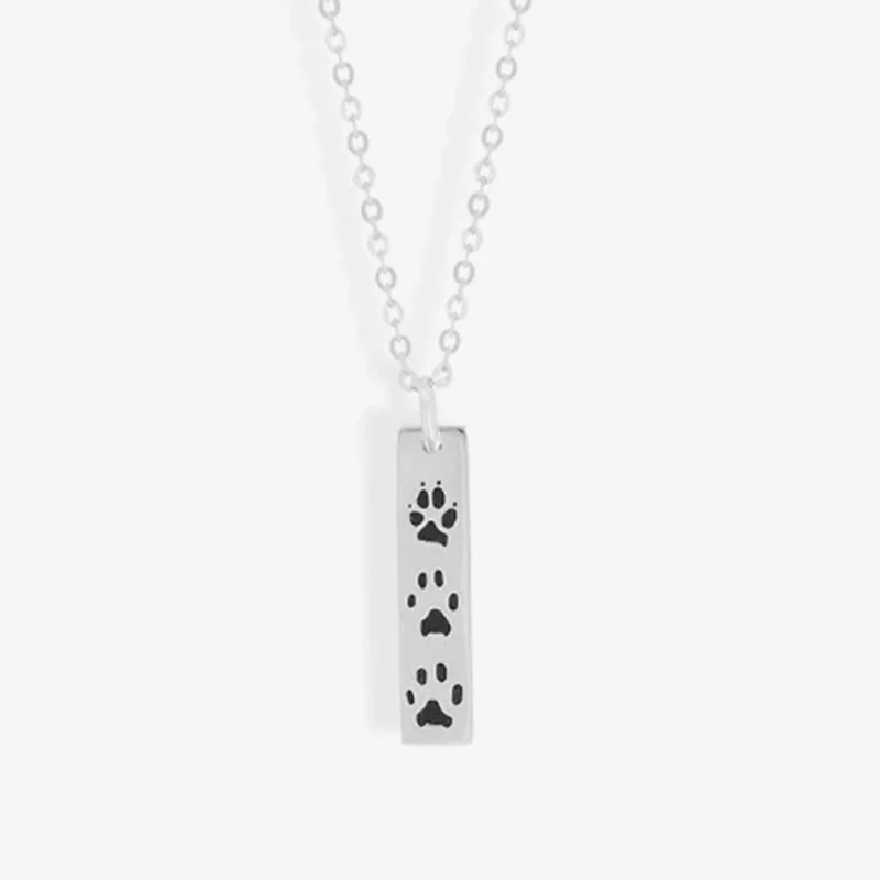 925 Silver Vertical bar pendant Gold Custom Necklace Personalized Engraved Pet Paw Pinrt Bar Pendent Christmas Gift
925 Silver Vertical bar pendant Gold Custom Necklace Personalized Engraved Pet Paw Pinrt Bar Pendent Christmas Gift