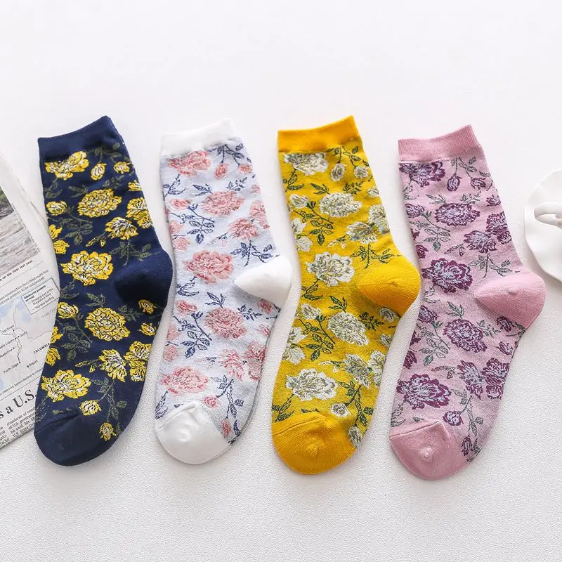 Couple Socks Retro Flower Print Cotton Crew Harajuku High Quality Fashion Casual Women's Socks Designer Skateboard Comfortable
Couple Socks Retro Flower Print Cotton Crew Harajuku High Quality Fashion Casual Women's Socks Designer Skateboard Comfortable