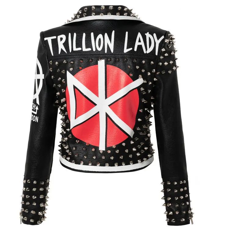 Black Leather Jacket 2022 Women Streetwear Motorcycle Biker Zipper Jacket Funny Trillion Lady Rivet Slim Crop Top Clothing
Black Leather Jacket 2022 Women Streetwear Motorcycle Biker Zipper Jacket Funny Trillion Lady Rivet Slim Crop Top Clothing