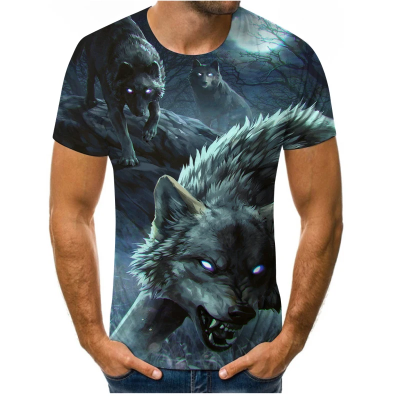 2021 new fashion animal wolf 3D printing men's short-sleeved T-shirt factory direct sales casual loose men's street top 
2021 new fashion animal wolf 3D printing men's short-sleeved T-shirt factory direct sales casual loose men's street top