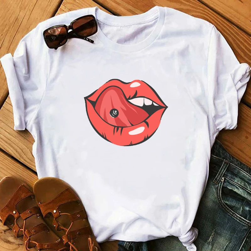 Women Summer Chic Sexy Lips Print T-shirts Short Sleeved Round Neck Tops Soft Comfy Casual Tee Shirts Summer
Women Summer Chic Sexy Lips Print T-shirts Short Sleeved Round Neck Tops Soft Comfy Casual Tee Shirts Summer