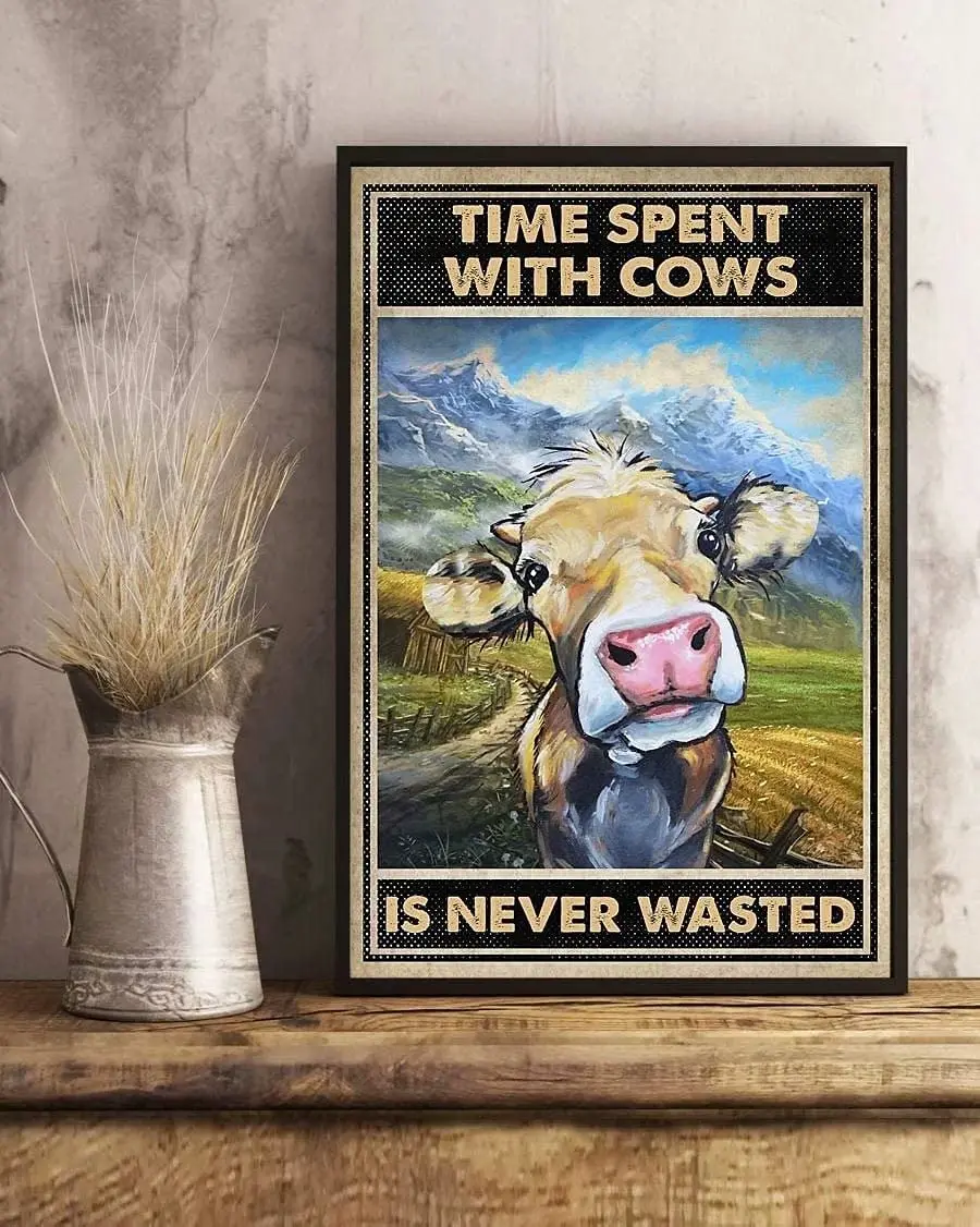 Cow Metal Sign,Time Spent with Cows is Never Wasted,Metal Wall Panel Retro Art Decoration for Farm Village Home Club Cabin
Cow Metal Sign,Time Spent with Cows is Never Wasted,Metal Wall Panel Retro Art Decoration for Farm Village Home Club Cabin