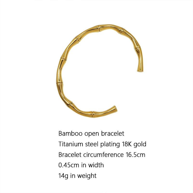2021 New Ladies French Style Bamboo Open Bracelet Design Sense Titanium Steel Golden Light Luxury Jewelry Does Not Fade
2021 New Ladies French Style Bamboo Open Bracelet Design Sense Titanium Steel Golden Light Luxury Jewelry Does Not Fade