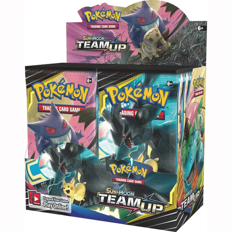 

324Pcs Newest Pokemon cards Tcg: Sun & Moon TEAM UP Sealed Booster Box Collectible Tradiner Card Games Toys for kid