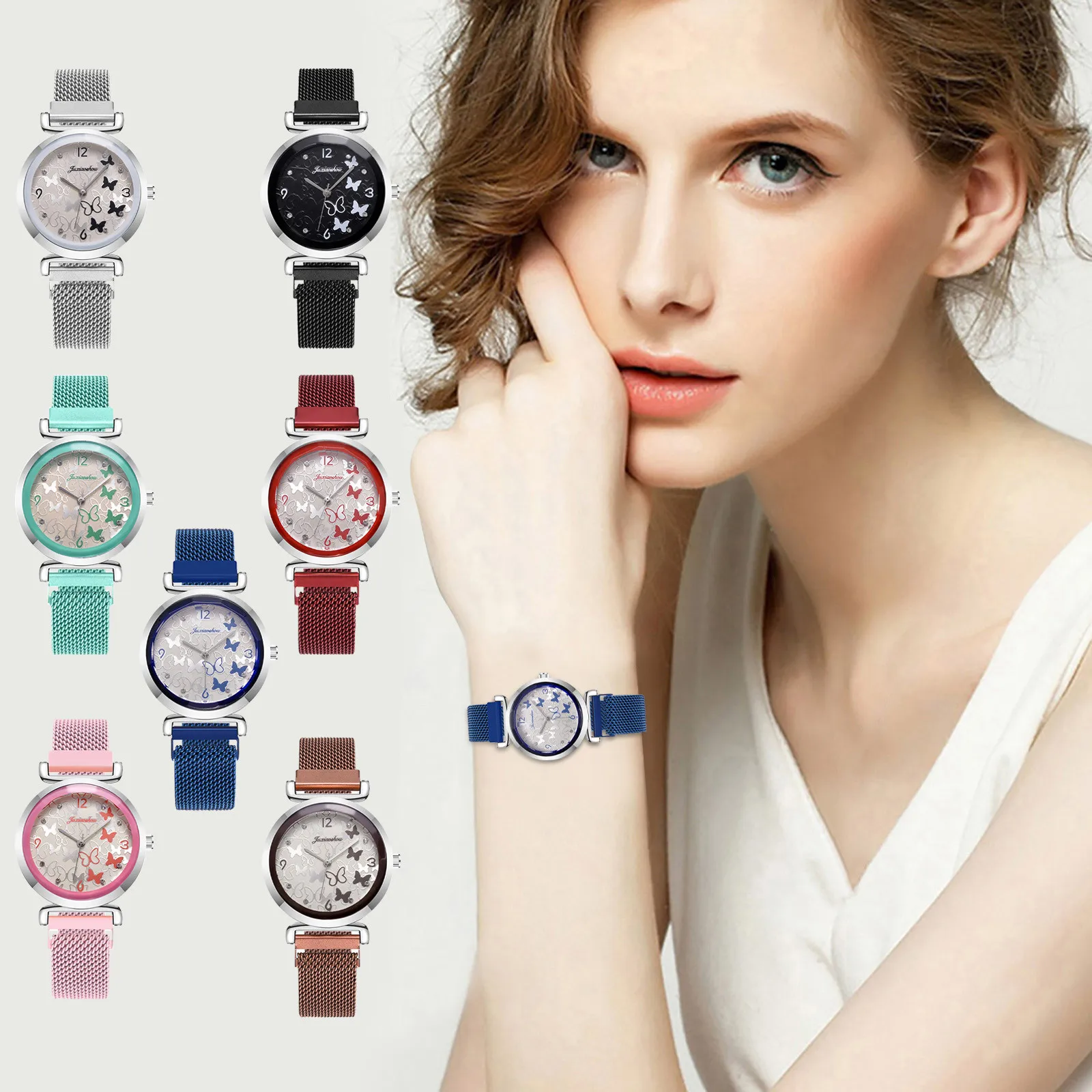 Butterfly Woman Watch Pretty Ladies Magnetic Buckle Strap Steel Strap Fine Watch Birthday Present Pretty Elegant Montre Papillon
Butterfly Woman Watch Pretty Ladies Magnetic Buckle Strap Steel Strap Fine Watch Birthday Present Pretty Elegant Montre Papillon