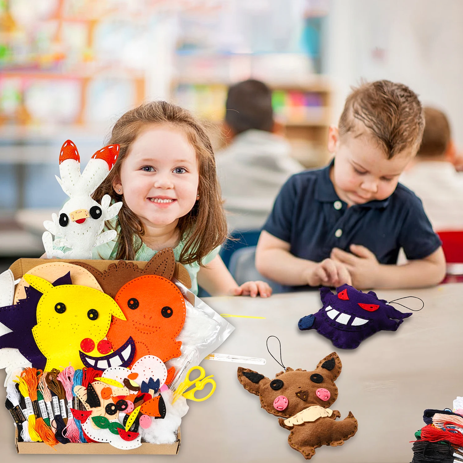6Pcs DIY Art Craft Felt Kit Sewing Kits for Kids Learn to Sew Crafts Supplies Handmade Stuffed Educational Stitch Art Project 
6Pcs DIY Art Craft Felt Kit Sewing Kits for Kids Learn to Sew Crafts Supplies Handmade Stuffed Educational Stitch Art Project