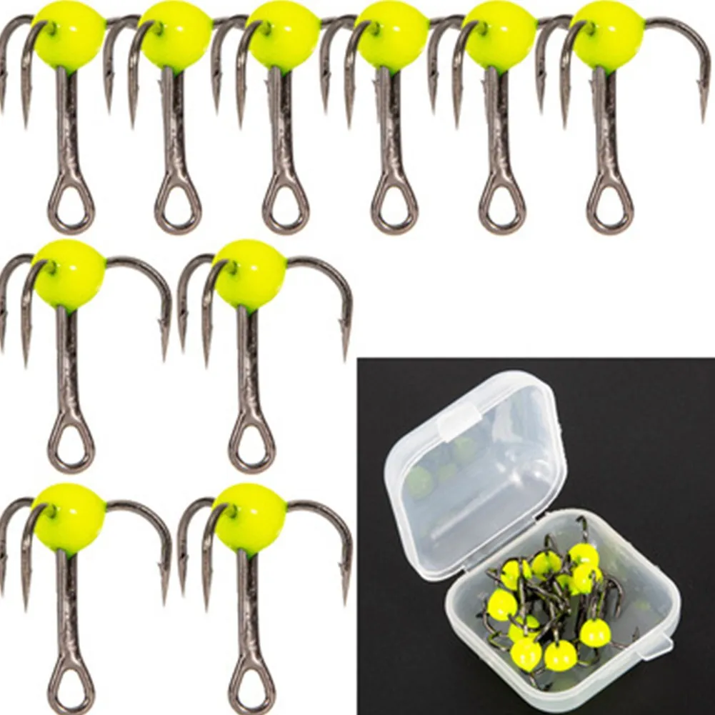 10Pcs/Box Winter Ice Fishing Hooks With Plastic Case High Carbon Steel Three-jaw Hook 6#/8#/10# Overturned Barbed Treble Hook
10Pcs/Box Winter Ice Fishing Hooks With Plastic Case High Carbon Steel Three-jaw Hook 6#/8#/10# Overturned Barbed Treble Hook