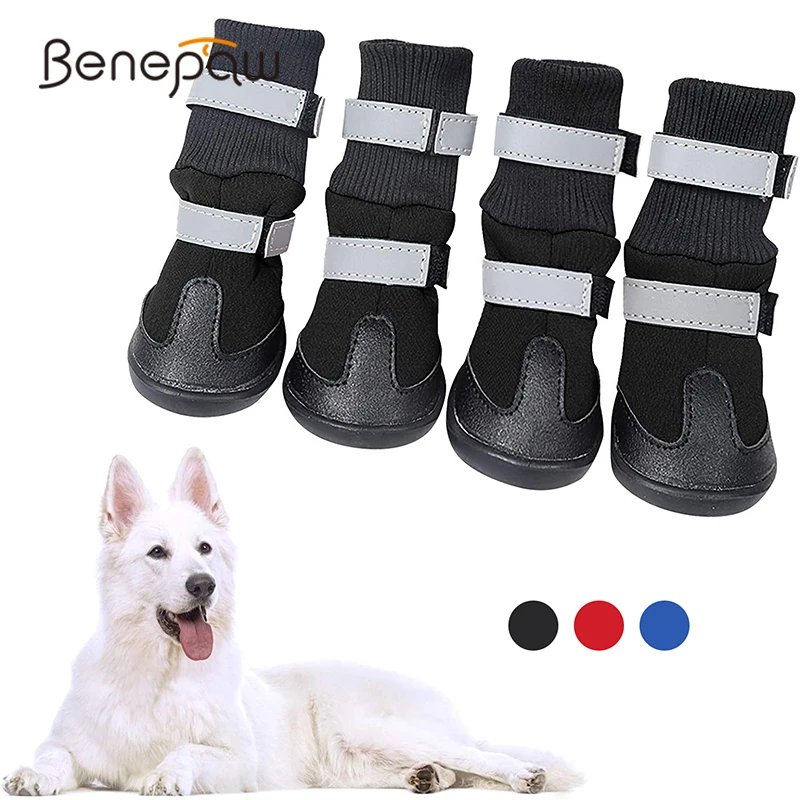 Benepaw Waterproof Dog Boots Winter Reflective Pet Shoes Outdoor Anti-Slip Snow Booties Paw Protector For Medium Large Dogs 
Benepaw Waterproof Dog Boots Winter Reflective Pet Shoes Outdoor Anti-Slip Snow Booties Paw Protector For Medium Large Dogs