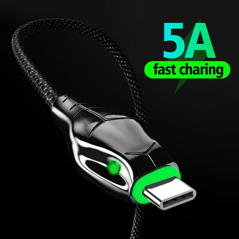 5A Type C Micro USB Cable Fast Charging Snake Head Glows Data Wire For Xiaomi Redmi Note10 Charger USB-C Cable Cord For poco m3
5A Type C Micro USB Cable Fast Charging Snake Head Glows Data Wire For Xiaomi Redmi Note10 Charger USB-C Cable Cord For poco m3