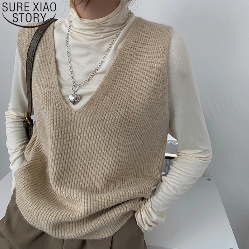 Женский трикотажный жилет без рукавов, свободный Однотонный свитер оверсайз с V-образным вырезом, Осень-зима 15991
Женский трикотажный жилет без рукавов, свободный Однотонный свитер оверсайз с V-образным вырезом, Осень-зима 15991